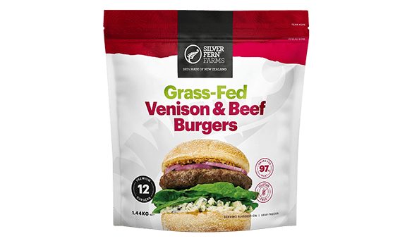 Silver Fern Farms Vension and Beef Burgers 12 pack, 1.44kg