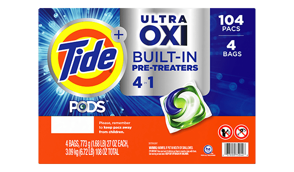 Tide Ultra Oxi Detergent Pods 104 count