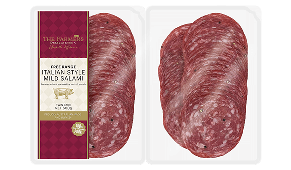 The Farmers Delicatessen Free Range Mild Salami 2 x 300g