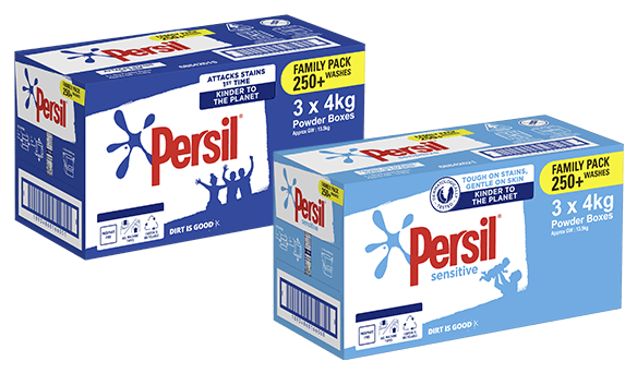 Persil Active Clean and/or Sensitive F&T Powder 3 x 4kg