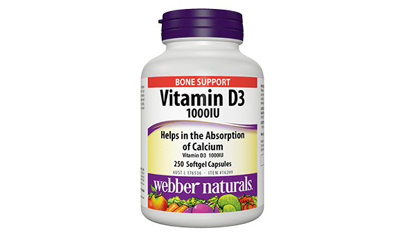 Webber Naturals Vitamin D3 1000IU 250 capsules