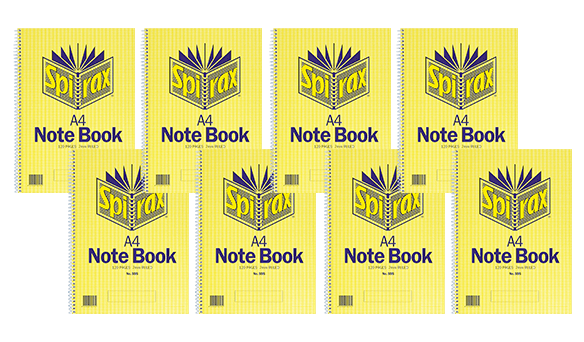 Spirax A4 Notebook 120 Pages 8 pack